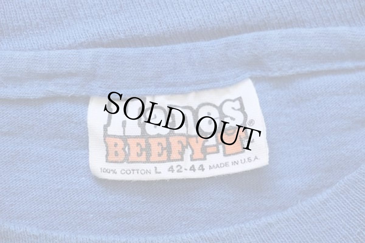 画像4: 80s USA製 Hanes Eagle Dancer コットンTシャツ 青 L (4)