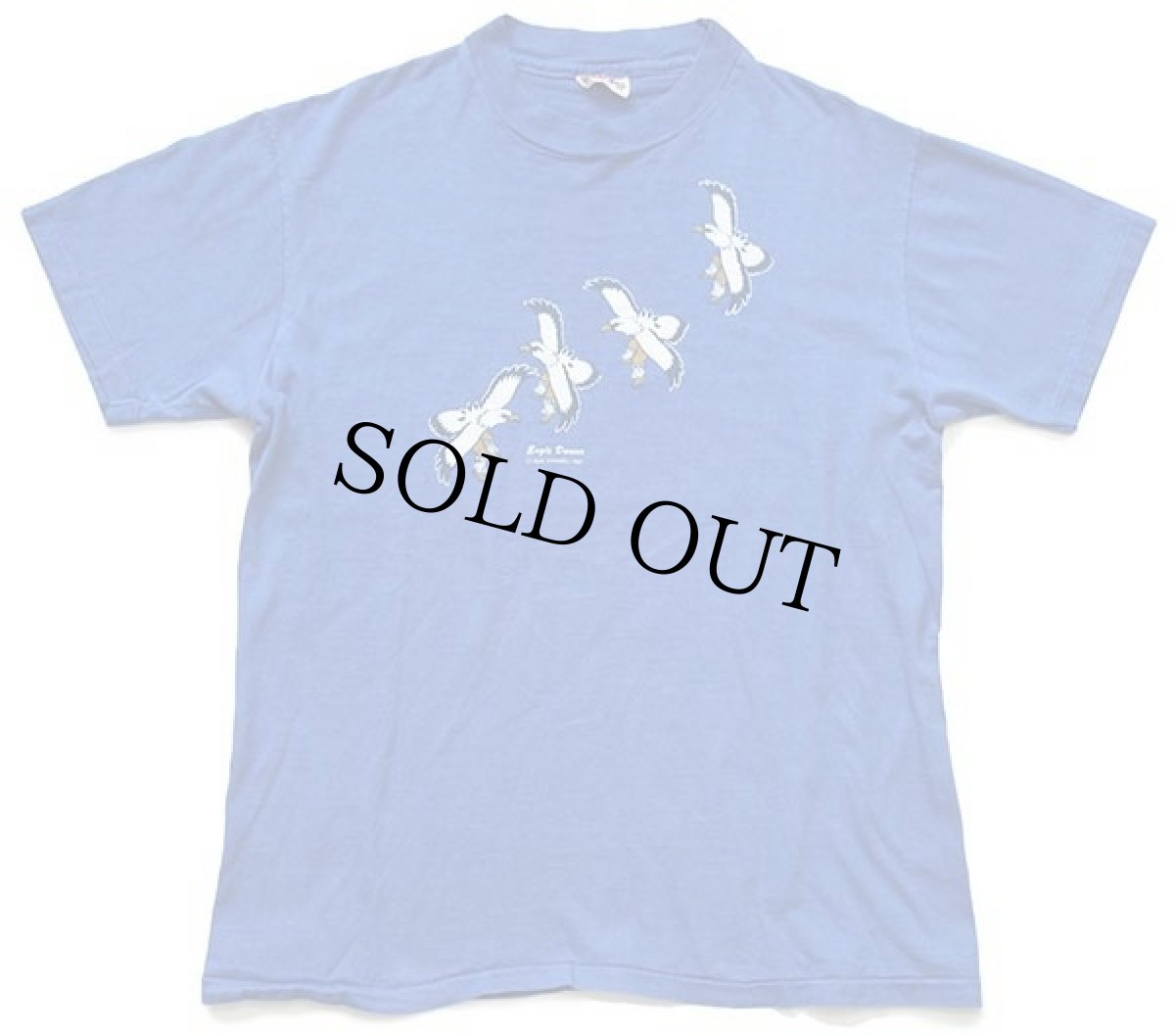 画像2: 80s USA製 Hanes Eagle Dancer コットンTシャツ 青 L (2)