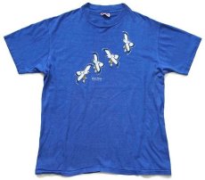 画像2: 80s USA製 Hanes Eagle Dancer コットンTシャツ 青 L (2)