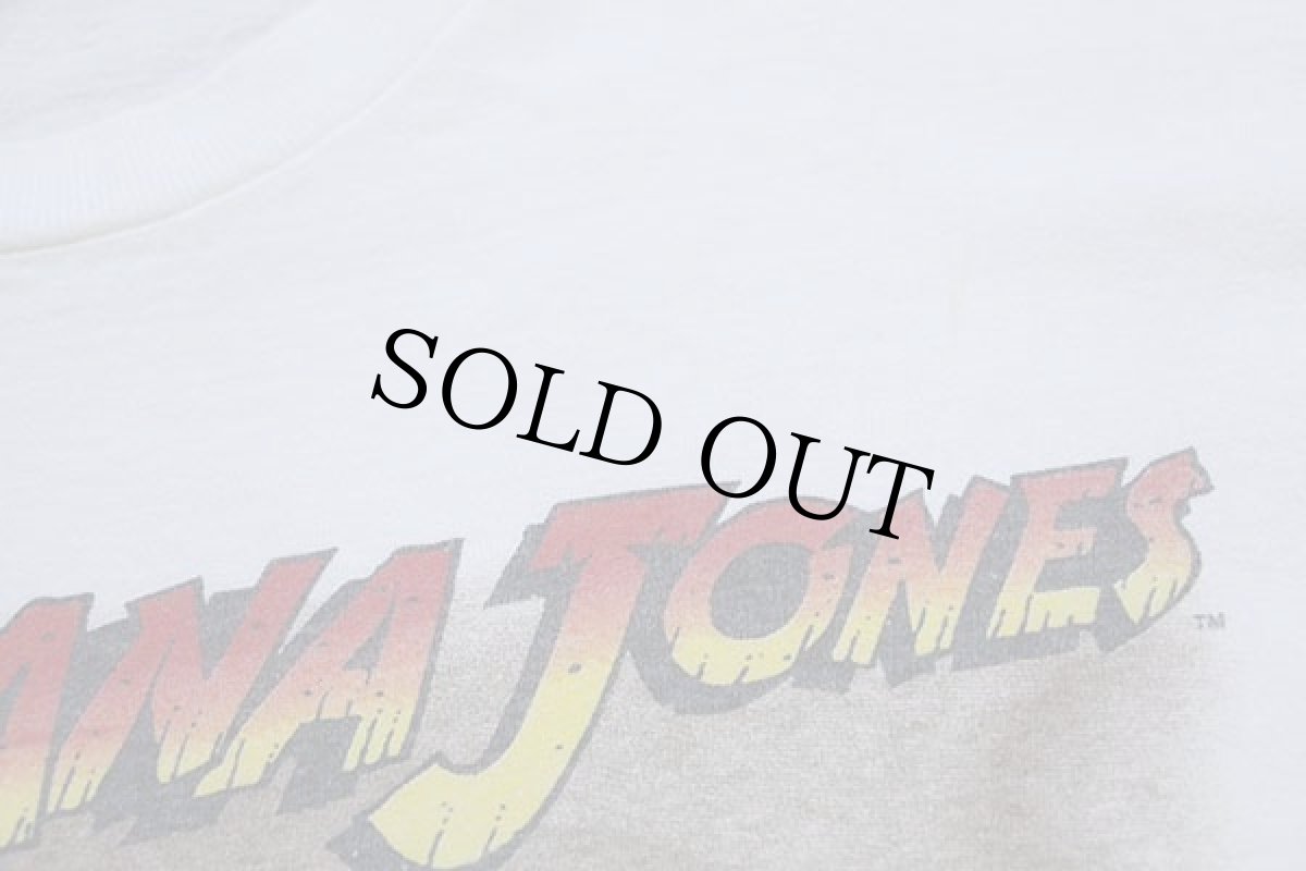 画像5: 90s USA製 INDIANA JONES ADVENTURE インディジョーンズ コットンTシャツ アイボリー S/M (5)