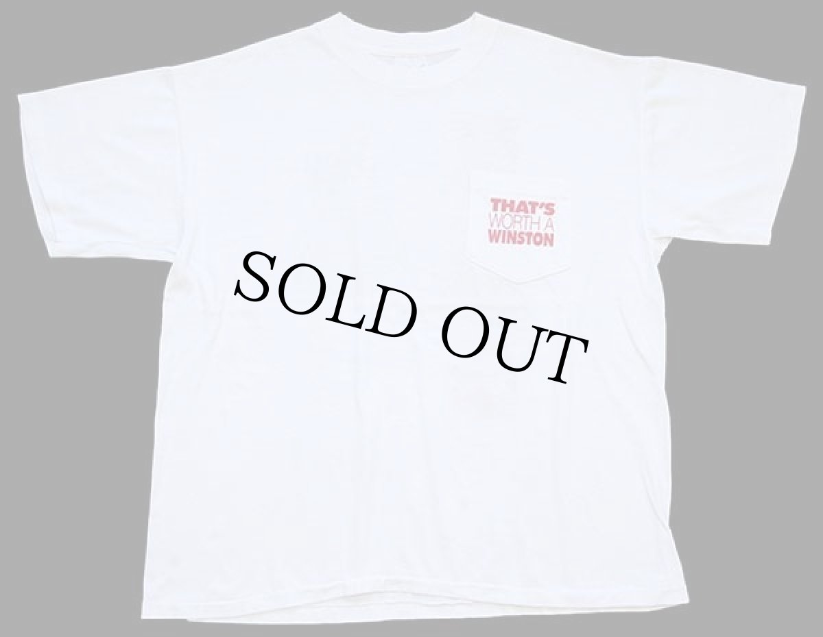 画像2: 90s USA製 THAT'S WORTH A WINSTON アート ポケットTシャツ 白 XL (2)