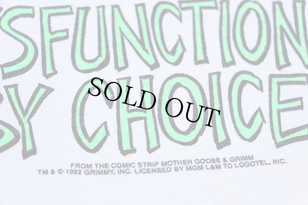 画像5: 90s USA製 Leeリー MOTHER GOOSE & GRIMM DYSFUNCTIONAL BY CHOICE コットンTシャツ 白 L (5)
