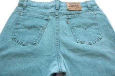 画像4: 90s USA製 Levi'sリーバイス 550 カラーデニム ショートパンツ 薄緑 w36★ショーツ (4)