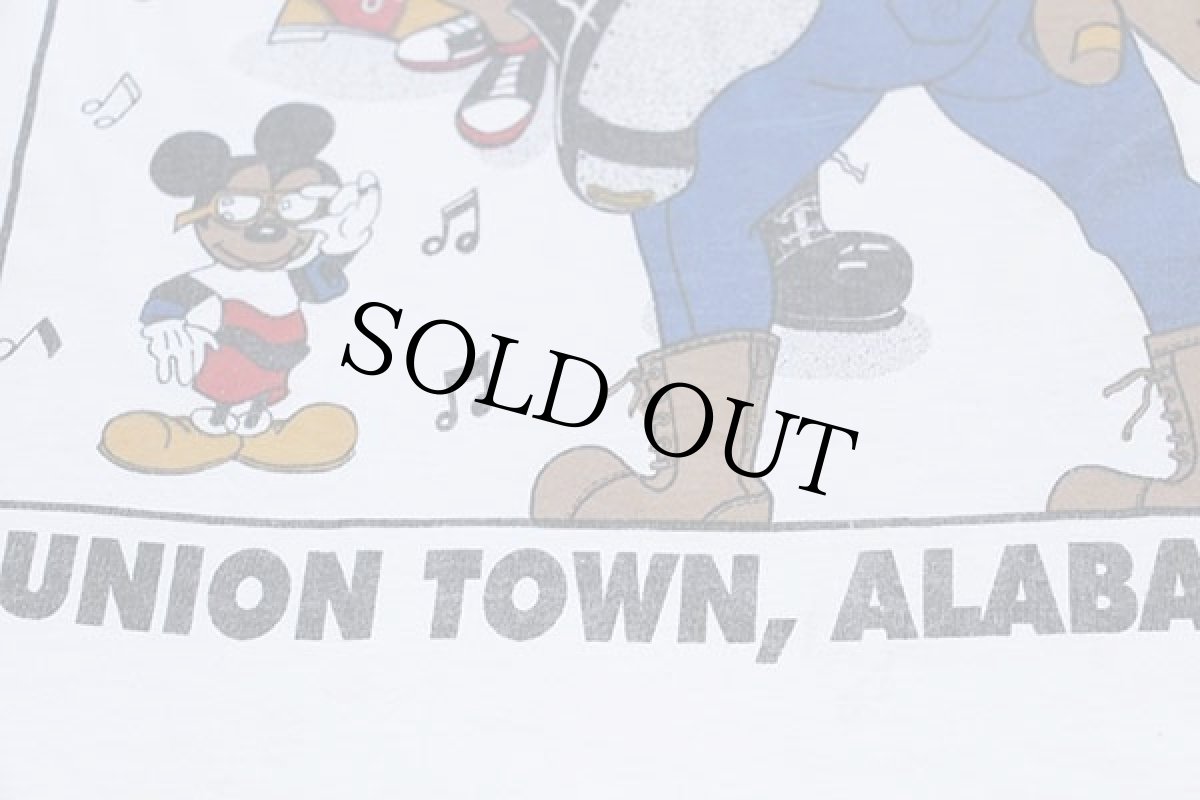 画像5: 90s FOOT WASH 98 ヒップホップ ミッキー マウス 両面プリント コットンTシャツ 白 XL (5)