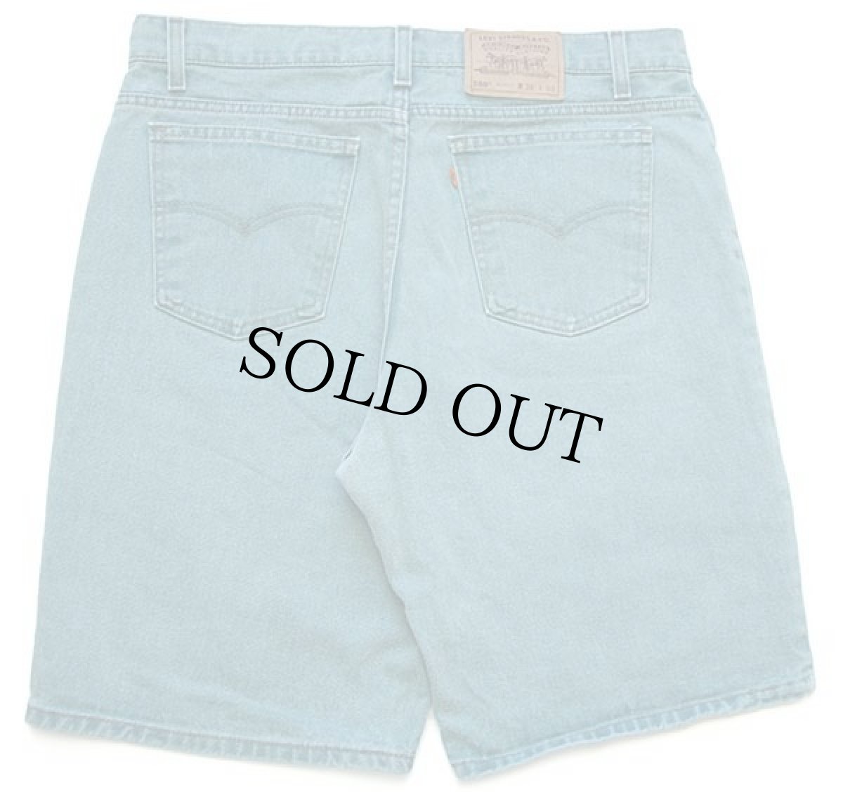 画像2: 90s USA製 Levi'sリーバイス 550 カラーデニム ショートパンツ 薄緑 w36★ショーツ (2)