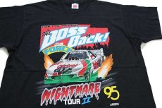 画像1: 90s USA製 The Boss is Back! JOHN FORCE NIGHTMARE TOUR 2 ドラッグレース 両面プリント コットンTシャツ 黒 XL (1)