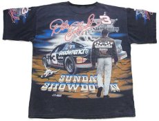 画像3: 90s NASCAR 700 CHARGING HORSES Dale Earnhardt 全面プリント コットンTシャツ カスタム 炭黒 (3)