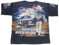 画像3: 90s NASCAR 700 CHARGING HORSES Dale Earnhardt 全面プリント コットンTシャツ カスタム 墨黒 (3)