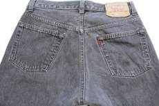 画像4: 80s USA製 Levi'sリーバイス 501 カットオフ 先染め ブラックデニム ショートパンツ w30★ショーツ (4)