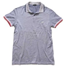 画像1: イタリア製 FRED PERRYフレッドペリー 織り柄 コットン ポロシャツ L (1)