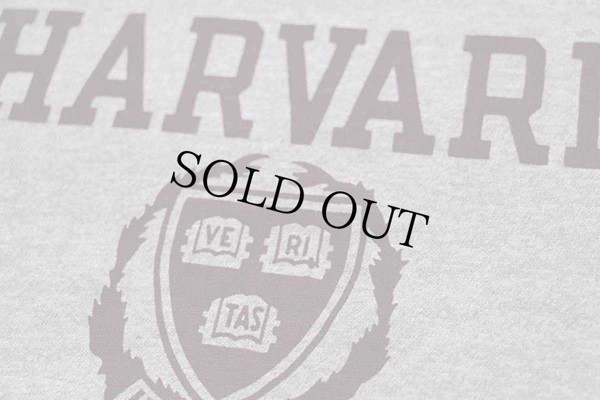 画像4: デッドストック★80s USA製 Championチャンピオン HARVARD 五段 染み込みプリント 88/12 Tシャツ 杢グレー XL (4)