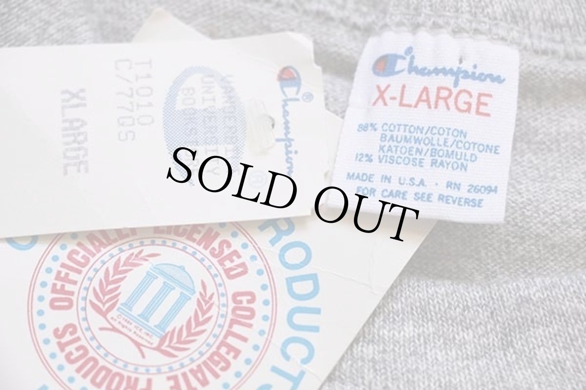 画像5: デッドストック★80s USA製 Championチャンピオン HARVARD 五段 染み込みプリント 88/12 Tシャツ 杢グレー XL (5)