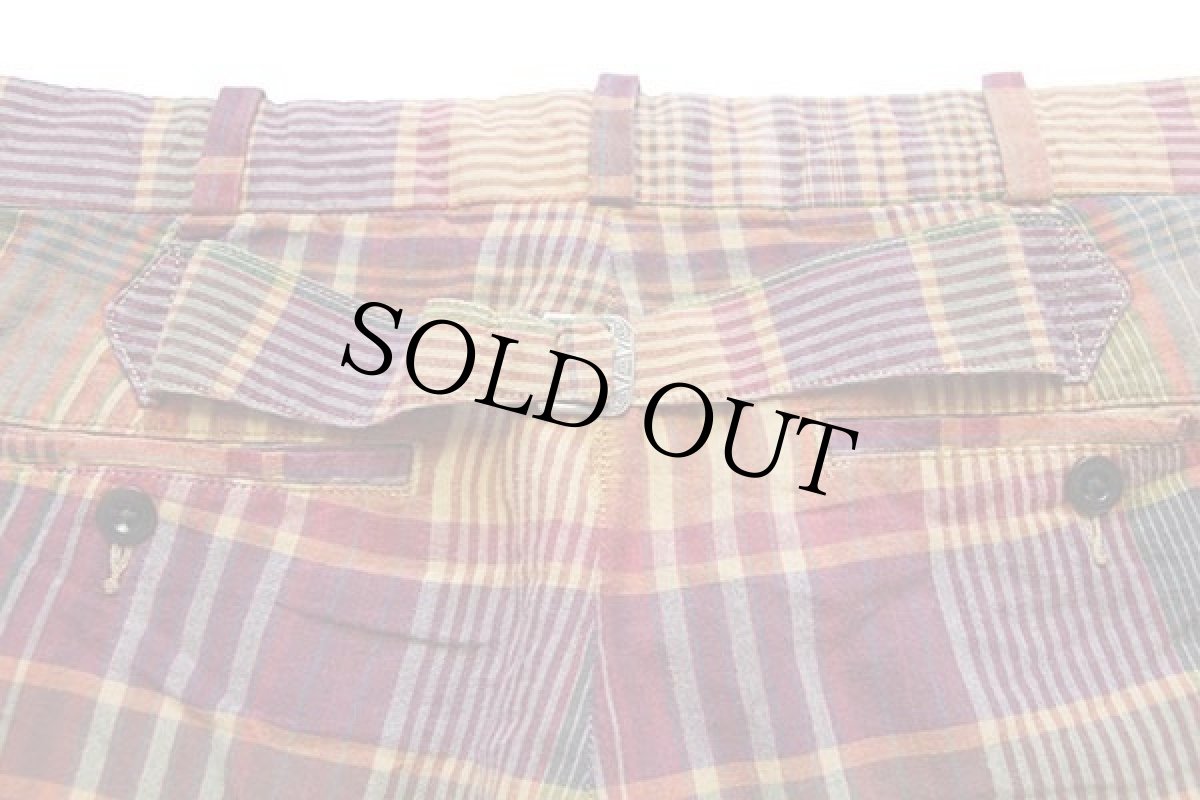 画像4: ポロ ラルフローレン シンチバック マドラスチェック コットン ショートパンツ 32★ショーツ (4)