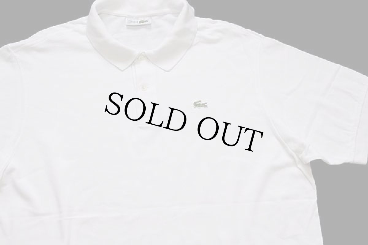 画像3: 70s フランス製 CHEMISE LACOSTEラコステ ワンポイント コットン 鹿の子 ポロシャツ 白 8 (3)