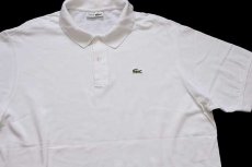 画像3: 70s フランス製 CHEMISE LACOSTEラコステ ワンポイント コットン 鹿の子 ポロシャツ 白 8 (3)