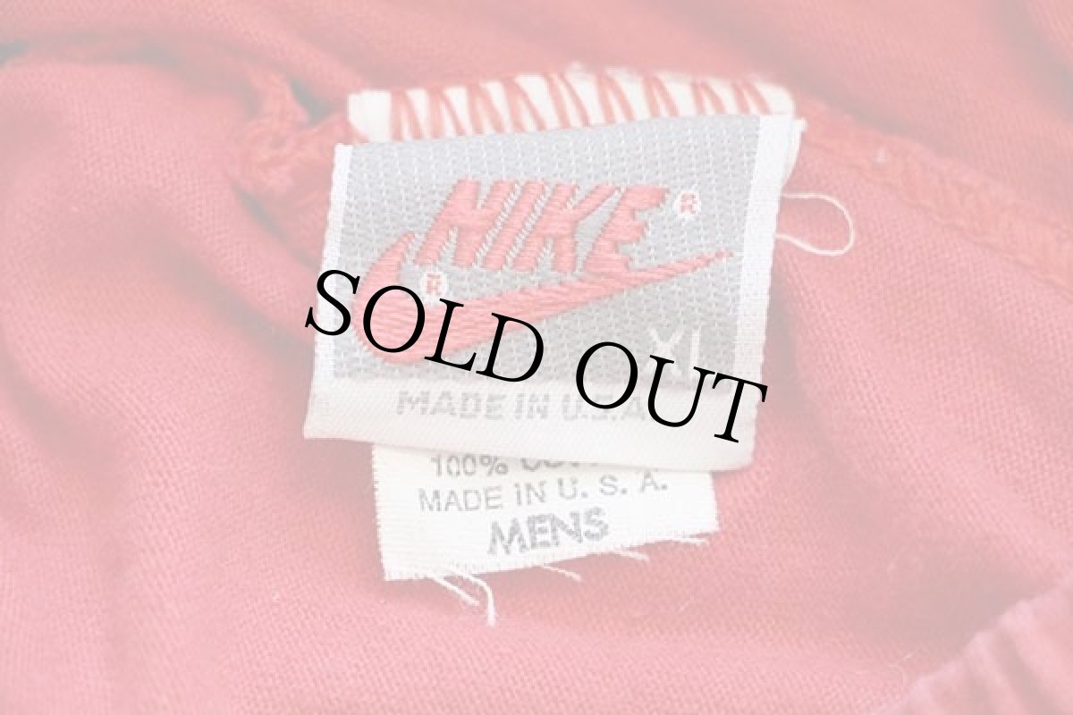 画像3: 90s USA製 NIKEナイキ ビッグロゴ コットン トレーニングショーツ 赤 XL★ショートパンツ (3)