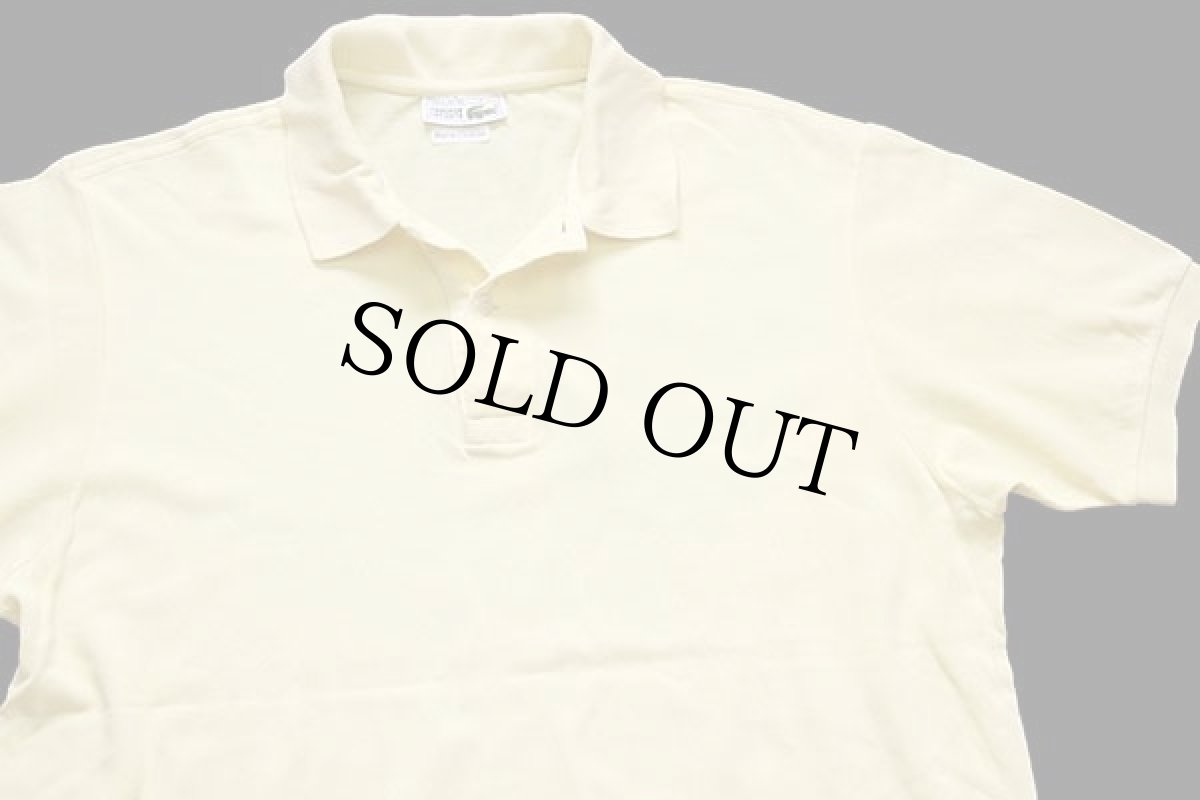 画像3: 70s フランス製 CHEMISE LACOSTEラコステ ワンポイント コットン 鹿の子 ポロシャツ 薄黄 5 (3)