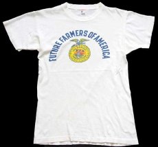 画像2: 60s CHAMPIONチャンピオン ランタグ FFA FUTURE FARMERS OF AMERICA 染み込みプリント コットンTシャツ 白 M (2)