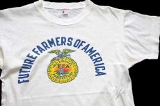 画像1: 60s CHAMPIONチャンピオン ランタグ FFA FUTURE FARMERS OF AMERICA 染み込みプリント コットンTシャツ 白 M (1)