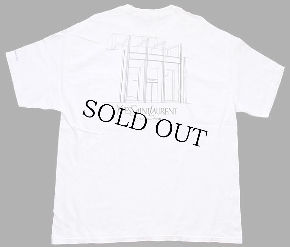 画像3: 00s Hanes BECK YVESSAINTLAURENT rive gauche 両面プリント コットン ポケットTシャツ 白 XL (3)