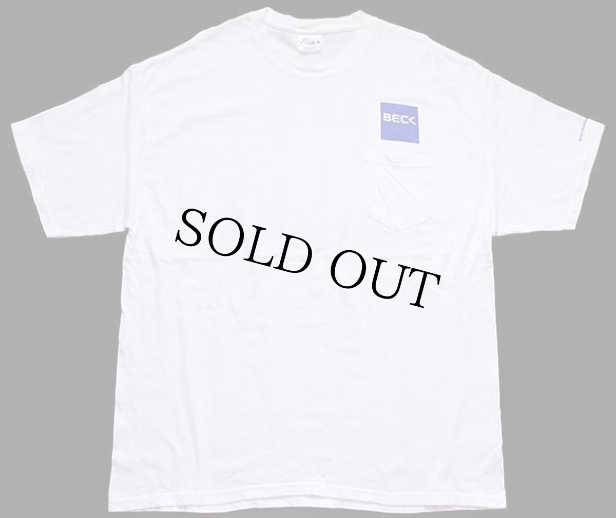 画像2: 00s Hanes BECK YVESSAINTLAURENT rive gauche 両面プリント コットン ポケットTシャツ 白 XL (2)