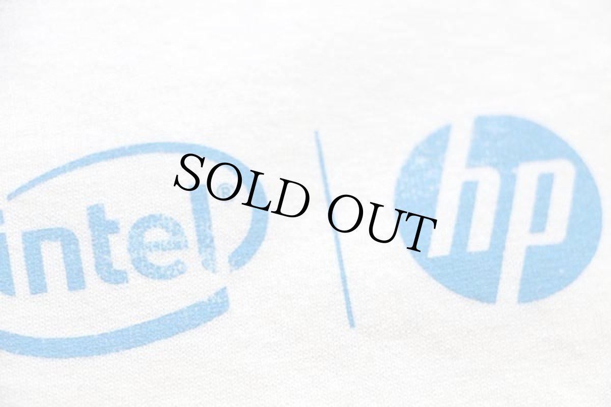 画像5: intel hp ロゴ コットンTシャツ 白 M (5)