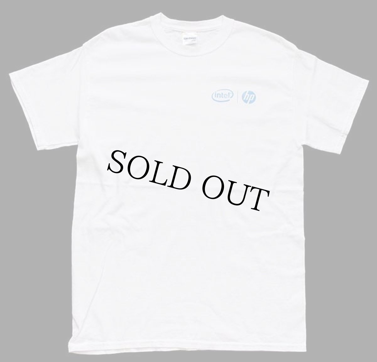 画像2: intel hp ロゴ コットンTシャツ 白 M (2)
