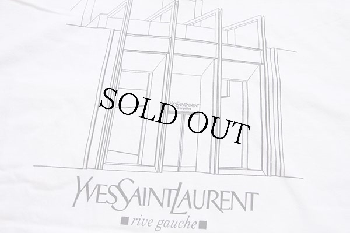 画像4: 00s Hanes BECK YVESSAINTLAURENT rive gauche 両面プリント コットン ポケットTシャツ 白 XL (4)