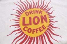 画像4: 90s Hanes LION COFFEE HAWAIIAN ISLANDS ロゴ 両面プリント コットンTシャツ 白 XXL★特大 (4)