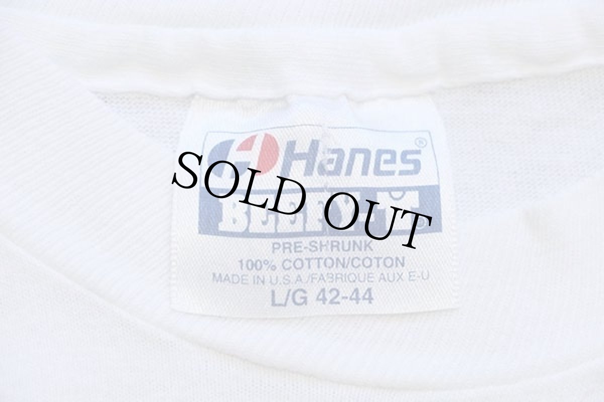画像5: 90s USA製 Hanes CLUB SHRED サメ コットンTシャツ 白 L (5)