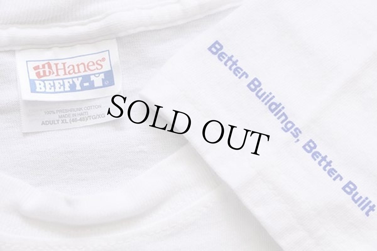 画像5: 00s Hanes BECK YVESSAINTLAURENT rive gauche 両面プリント コットン ポケットTシャツ 白 XL (5)