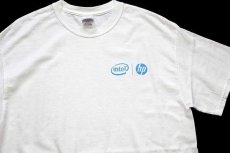 画像1: intel hp ロゴ コットンTシャツ 白 M (1)