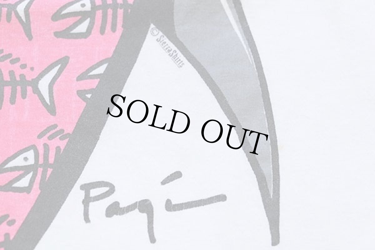 画像4: 90s USA製 Hanes CLUB SHRED サメ コットンTシャツ 白 L (4)