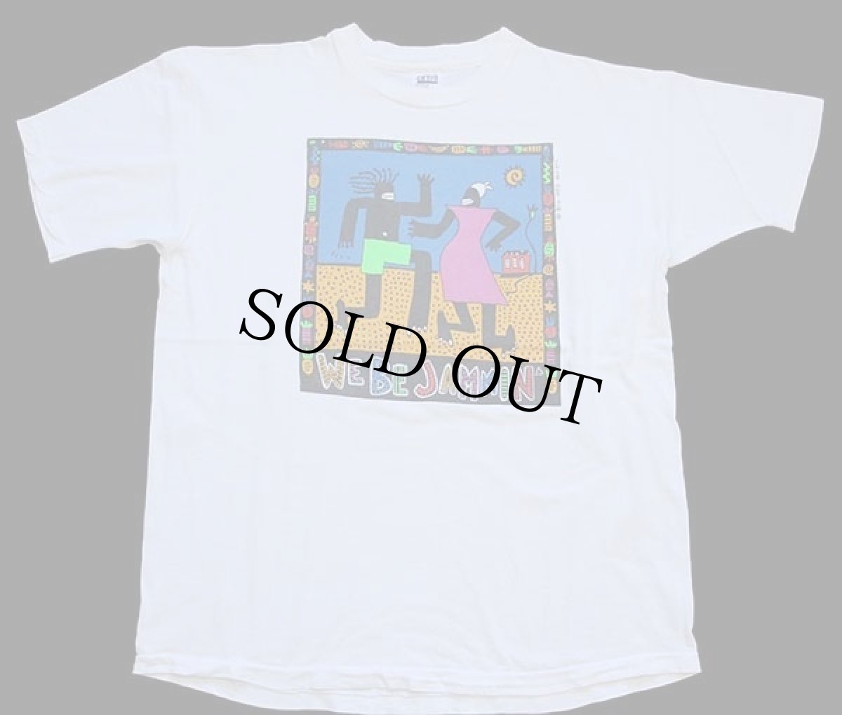 画像2: 90s USA製 WE BE JAMMIN BIG HED アート コットンTシャツ 白 XL (2)