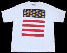 画像2: 90s USA製 OLD SCHOOL 星条旗 アート コットンTシャツ 白 XXL★特大 (2)