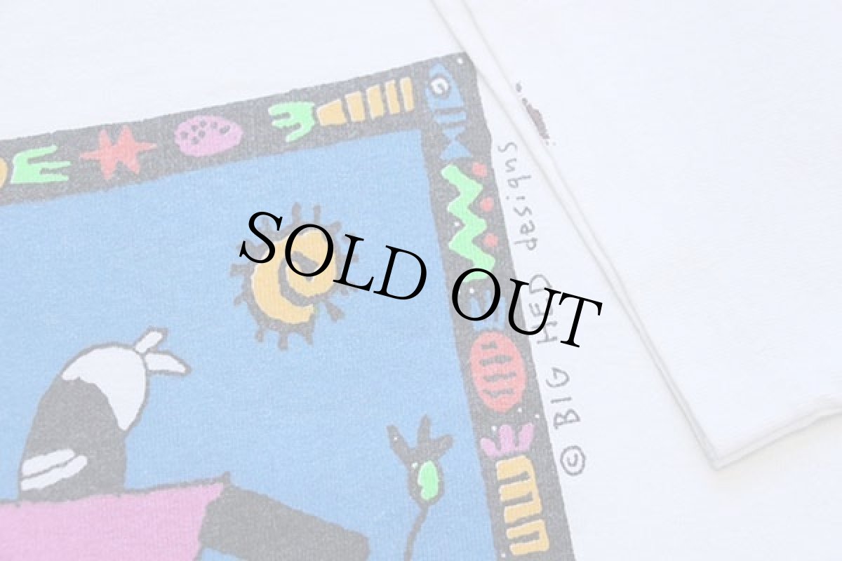 画像5: 90s USA製 WE BE JAMMIN BIG HED アート コットンTシャツ 白 XL (5)