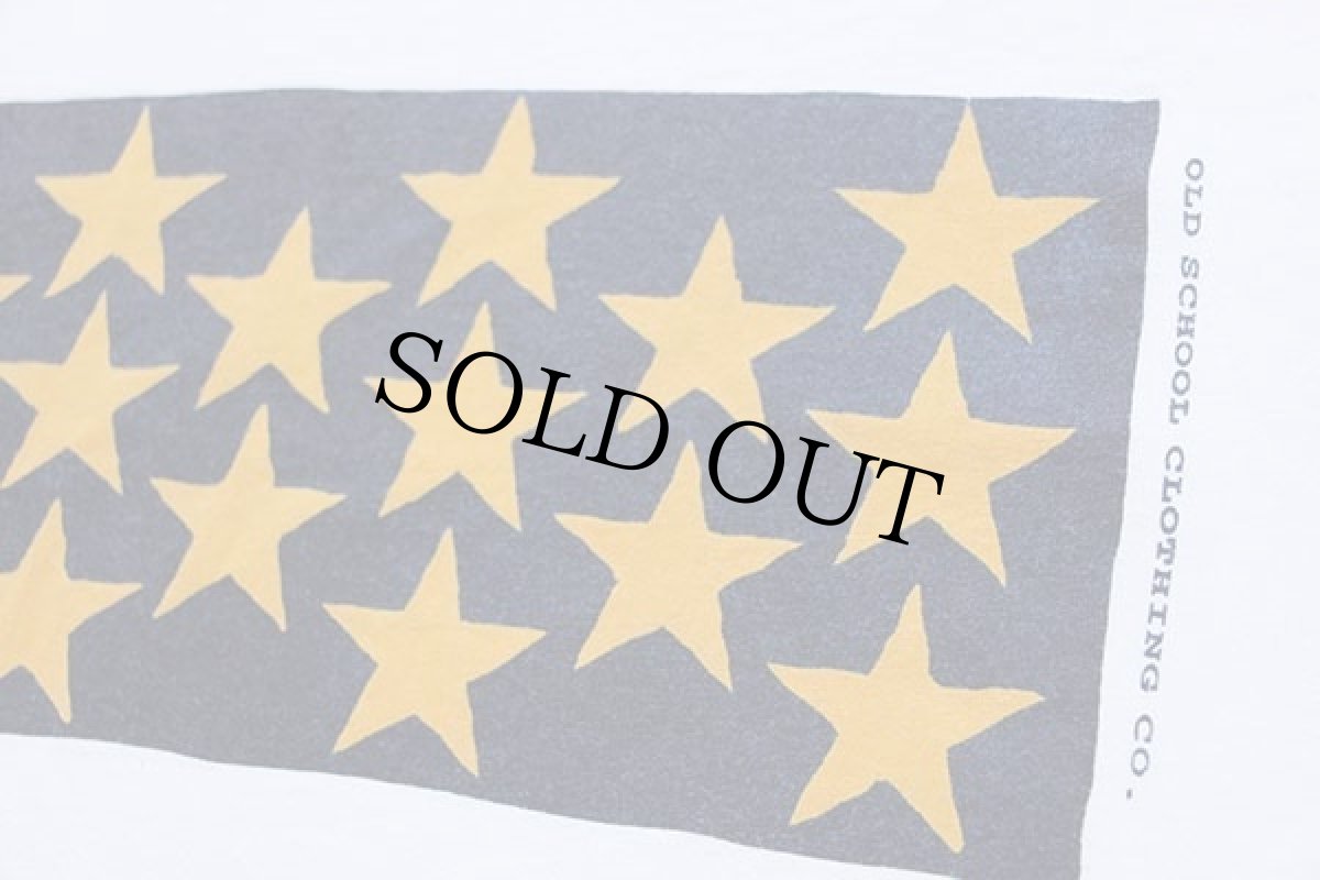 画像5: 90s USA製 OLD SCHOOL 星条旗 アート コットンTシャツ 白 XXL★特大 (5)