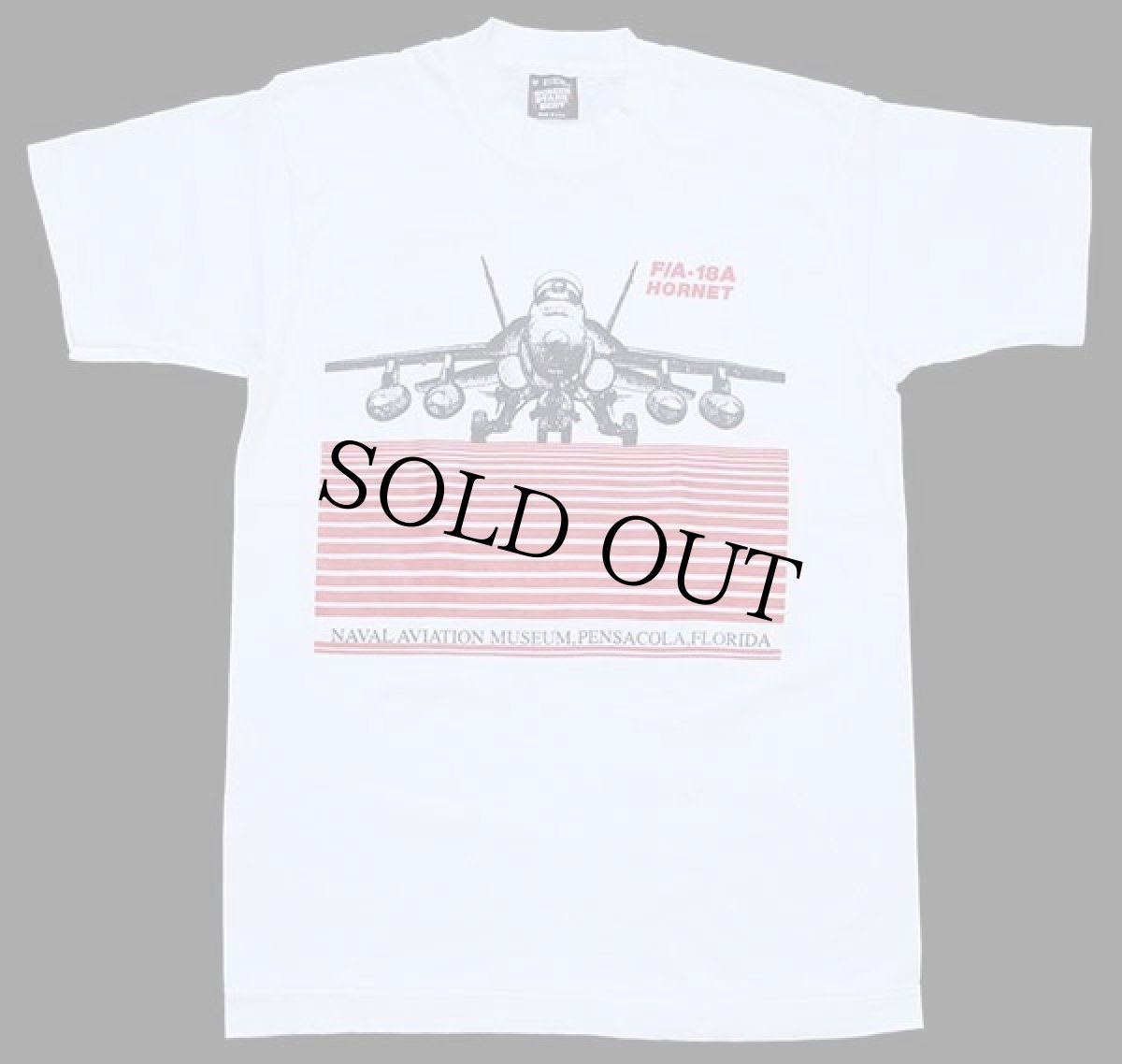 画像2: 90s USA製 NAVAL AVIATION MUSEUM,PENSACOLA,FLORIDA F/A-18A HORNET 戦闘機 両面プリント Tシャツ 白 M (2)