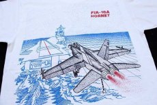 画像4: 90s USA製 NAVAL AVIATION MUSEUM,PENSACOLA,FLORIDA F/A-18A HORNET 戦闘機 両面プリント Tシャツ 白 M (4)