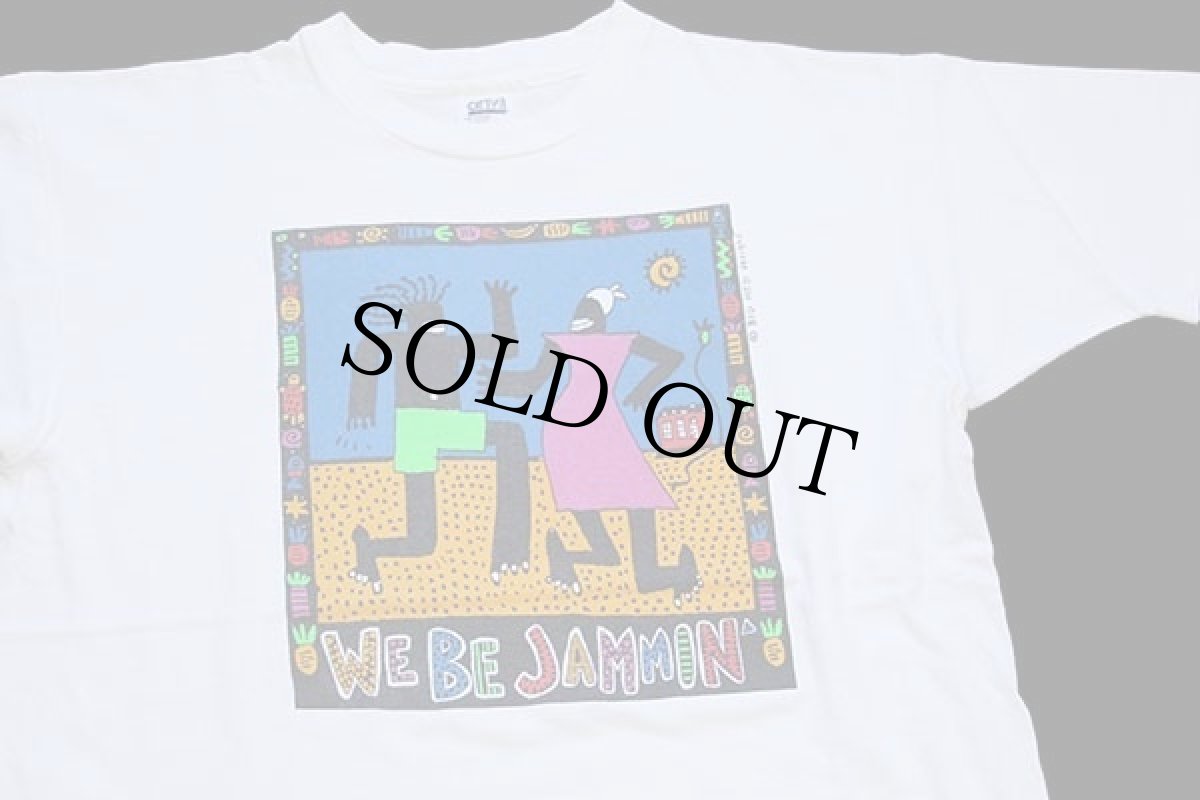 画像1: 90s USA製 WE BE JAMMIN BIG HED アート コットンTシャツ 白 XL (1)