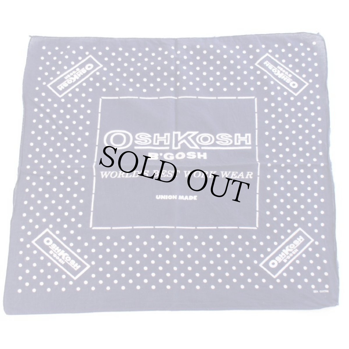画像2: 70s OSHKOSH B'GOSH ドット柄 コットン バンダナ 紺★14 (2)