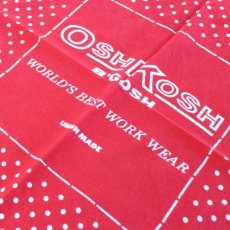 画像1: 70s OSHKOSH B'GOSH ドット柄 コットン バンダナ 赤★11 (1)