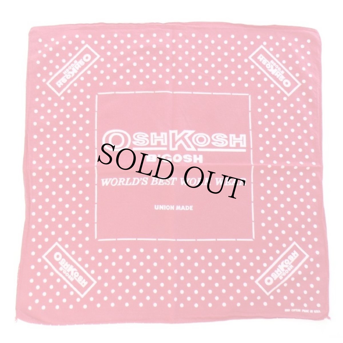 画像1: 80s USA製 OSHKOSH B'GOSH ドット柄 コットン バンダナ 赤★04 (1)