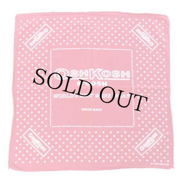80s USA製 OSHKOSH B'GOSH ドット柄 コットン バンダナ 赤☆04