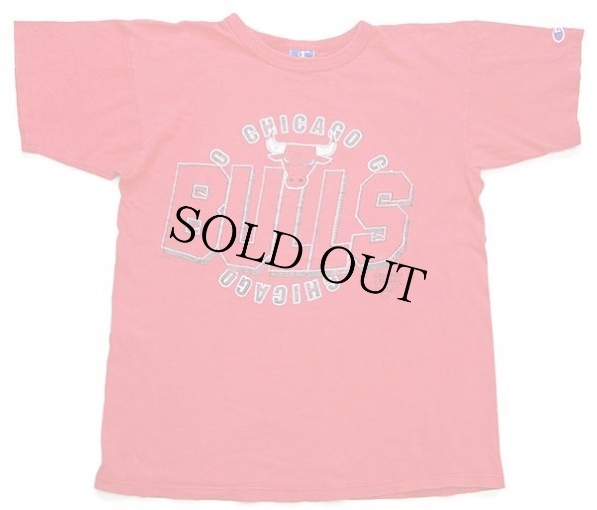 画像2: 90s USA製 Championチャンピオン NBA CHICAGO BULLS シカゴ ブルズ コットンTシャツ 赤 フェード L (2)