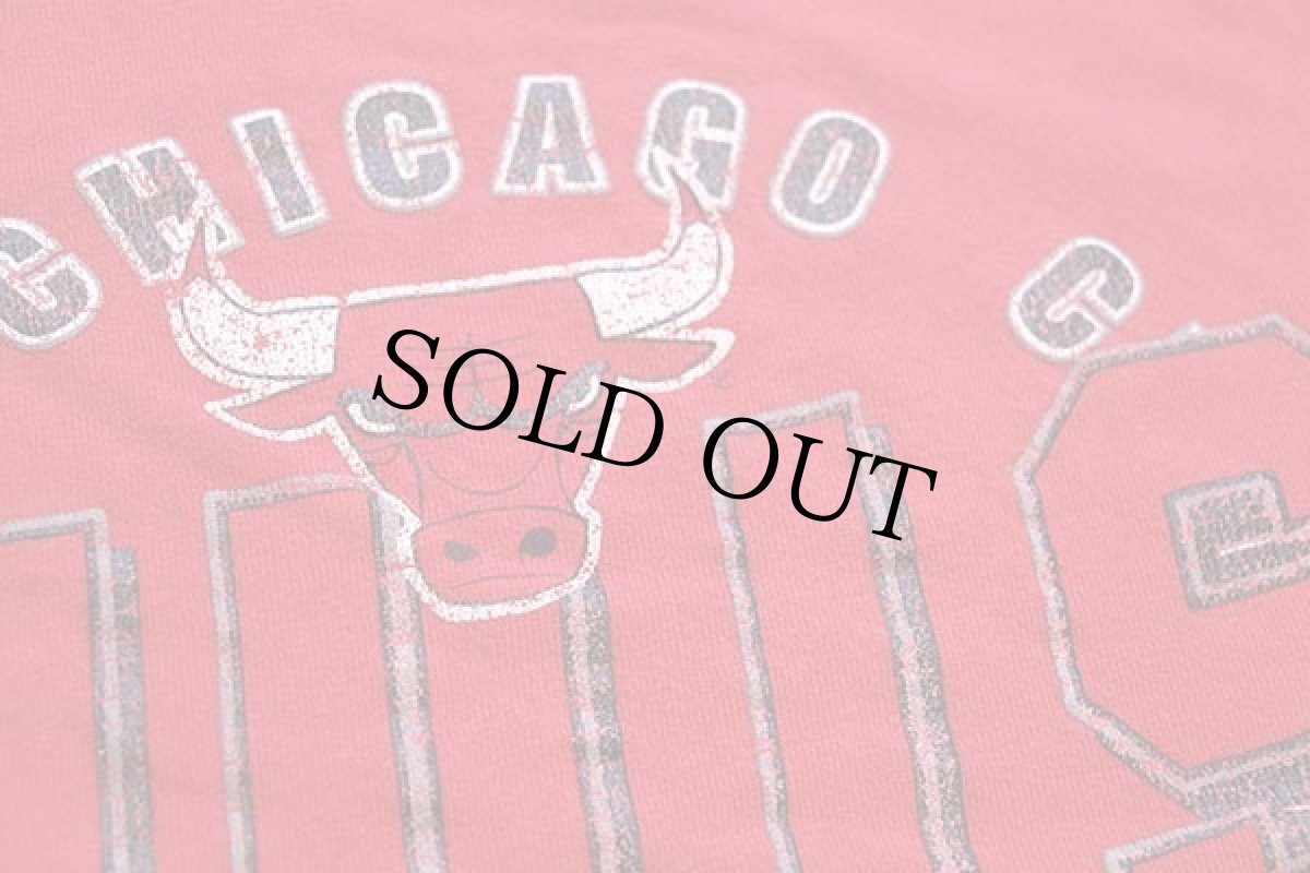 画像5: 90s USA製 Championチャンピオン NBA CHICAGO BULLS シカゴ ブルズ コットンTシャツ 赤 フェード L (5)