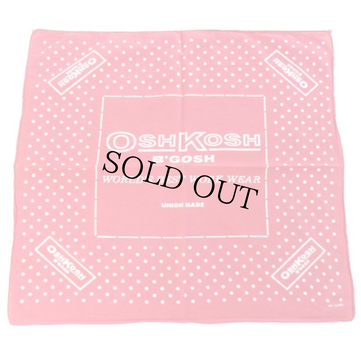 画像1: 70s OSHKOSH B'GOSH ドット柄 コットン バンダナ 赤★10 (1)