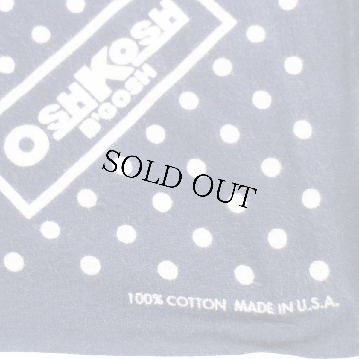 画像3: 80s USA製 OSHKOSH B'GOSH ドット柄 コットン バンダナ 紺 (3)