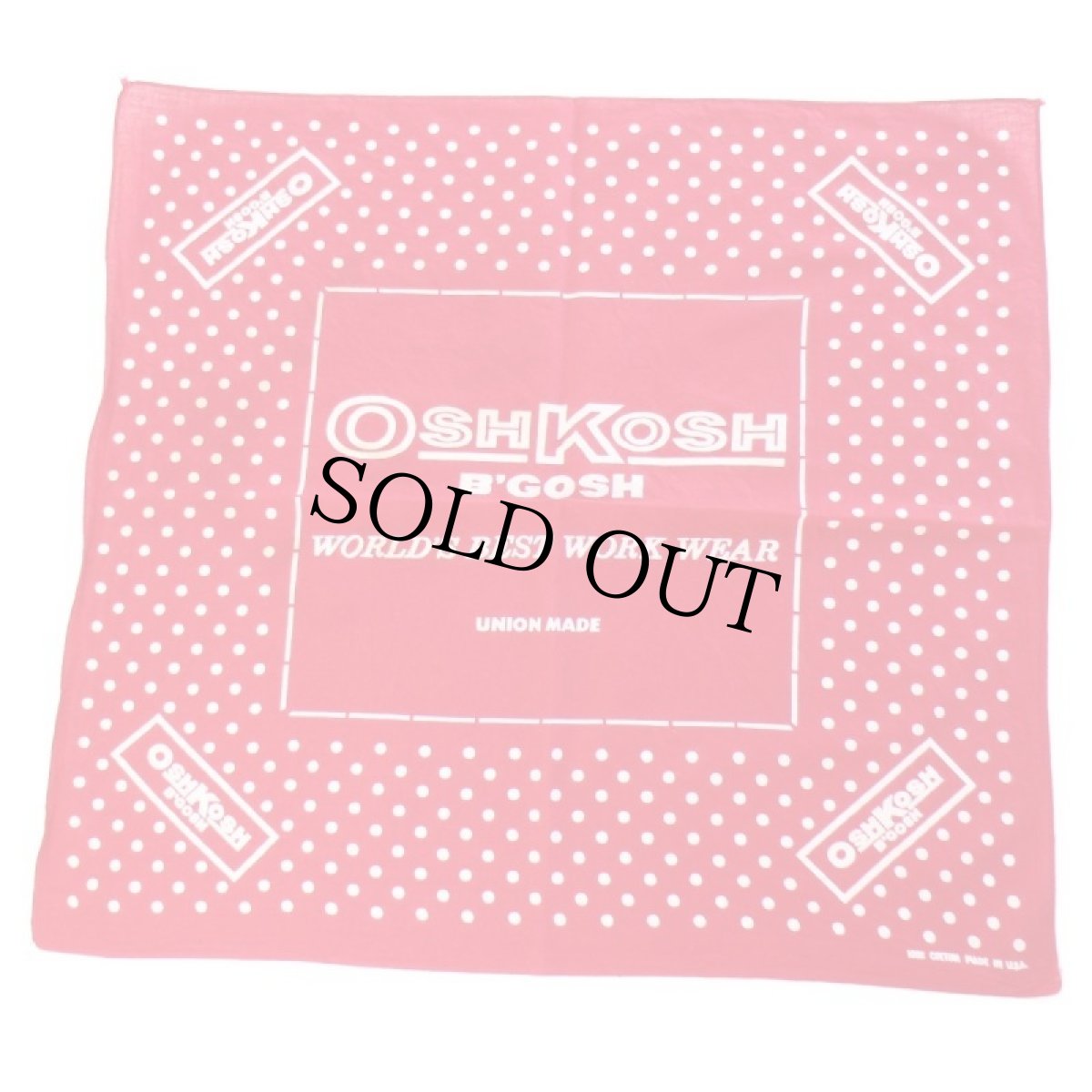 画像2: 80s USA製 OSHKOSH B'GOSH ドット柄 コットン バンダナ 赤★05 (2)