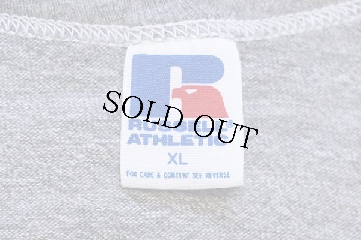 画像4: 80s RUSSELLラッセル NFL DENVER BRONCOS 三段中抜き ショート丈 Tシャツ 杢グレー XL (4)